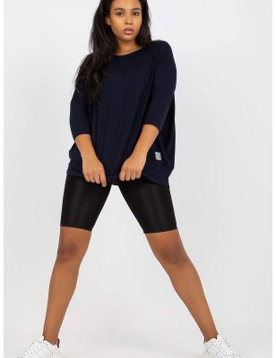 Plus Size Boat Neck 3/4 Sleeve Blouse