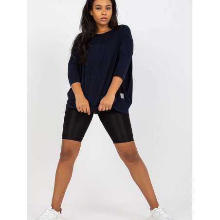 Plus Size Boat Neck 3/4 Sleeve Blouse