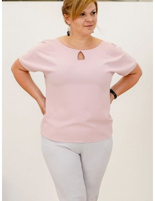proOversized Teardrop Cutout Blouse Solid Colors_Plus Size Shirts, Blouses, Tunics