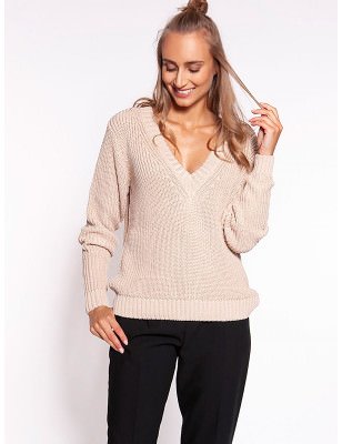 Heart Neckline Sweater - Cozy Casual Knit