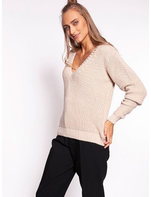 Heart Neckline Sweater - Cozy Casual Knit