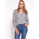 Openwork Cardigan, Deep V-Neck Sweater for Women