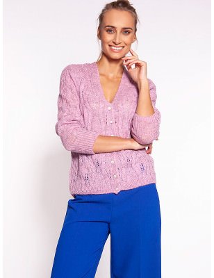 Openwork Cardigan, Deep V-Neck Sweater for Women