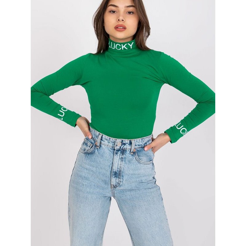 proFitted Cotton Turtleneck Blouse with Contrast Lettering_Women`s Blouses, Tunics