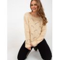 Elegant Openwork Boat Neck Sweater