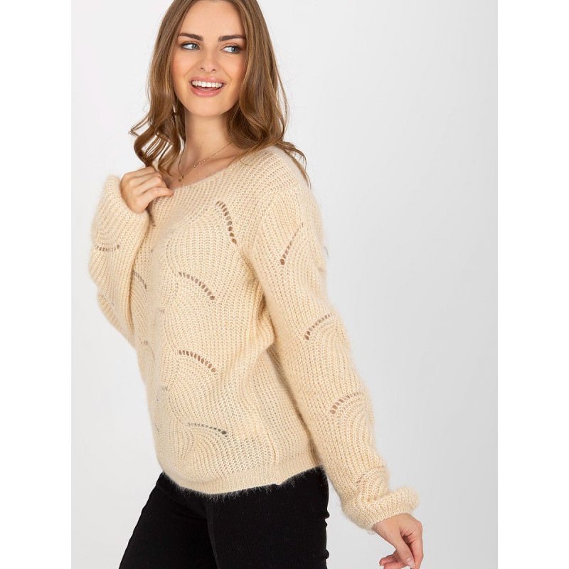 proElegant Openwork Boat Neck Sweater_Sweaters, Pullovers, Jumpers, Turtlenecks, Boleros, Shrugs