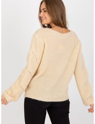 Elegant Openwork Boat Neck Sweater