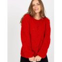 Elegant Openwork Boat Neck Sweater