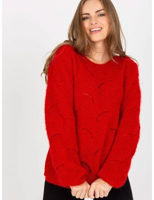 Elegant Openwork Boat Neck Sweater