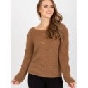 Elegant Openwork Boat Neck Sweater