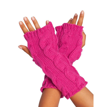 Warm Ribbed Tall Fingerless Gloves