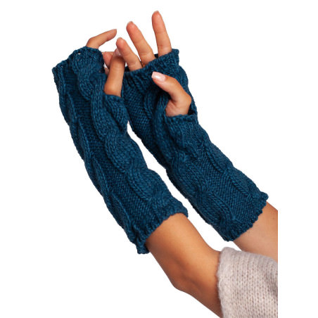 Warm Ribbed Tall Fingerless Gloves