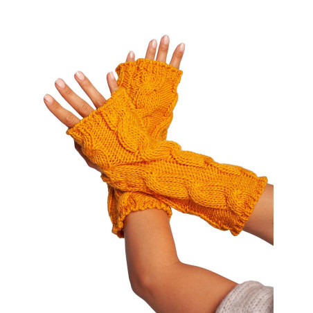 Warm Ribbed Tall Fingerless Gloves