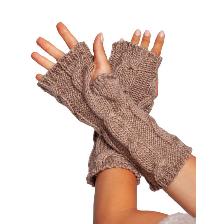 Warm Ribbed Tall Fingerless Gloves