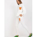 Cozy Decorative Patch Sweatshirt Set Elastic Waist Pants