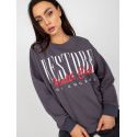 Oversized Decorative Print Long-Sleeved Sweatshirt