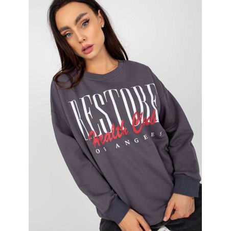 proOversized Decorative Print Long-Sleeved Sweatshirt_Sweatshirts for Women