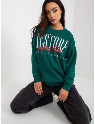 Oversized Decorative Print Long-Sleeved Sweatshirt