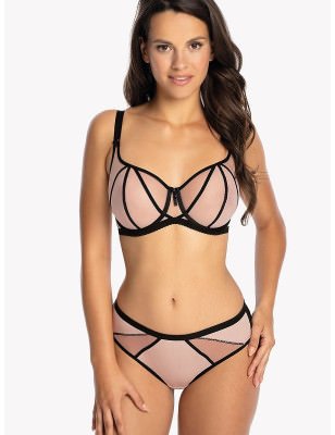 SB6 Balconette Bra: Geometric Pattern, Underwire-Free Comfort