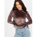 Short Velour Blouse Side Tie Adjustable Fit