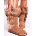 High Calf Fur Lined Snow Boots - Winter Waterproof Warm Boots