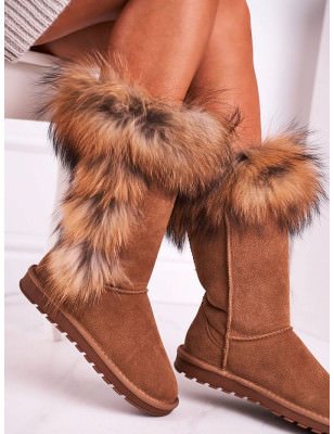 High Calf Fur Lined Snow Boots - Winter Waterproof Warm Boots