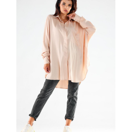 Oversized Long Sleeve Flowy Viscose Shirt