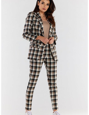 proFitted High-Waisted Plaid Pants Flattering Cigarette Cut_Pants, Trousers, Shorts