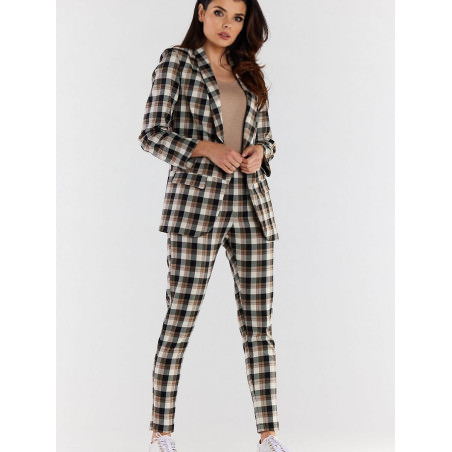 proFitted High-Waisted Plaid Pants Flattering Cigarette Cut_Pants, Trousers, Shorts