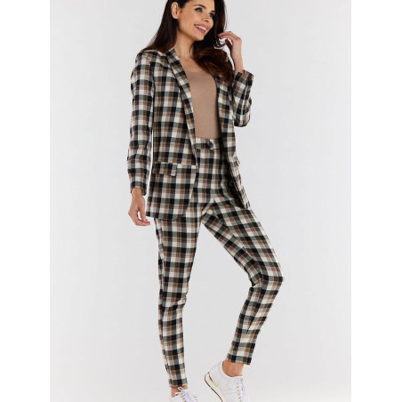 Fitted High-Waisted Plaid Pants Flattering Cigarette Cut