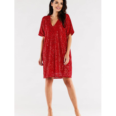 Heart-Neckline Loose Dress, Comfortable and Stylish