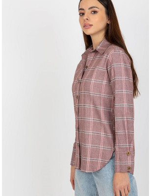 Dark Pink Women's Plaid Long Sleeve Shirt - Versatile & Comfortable