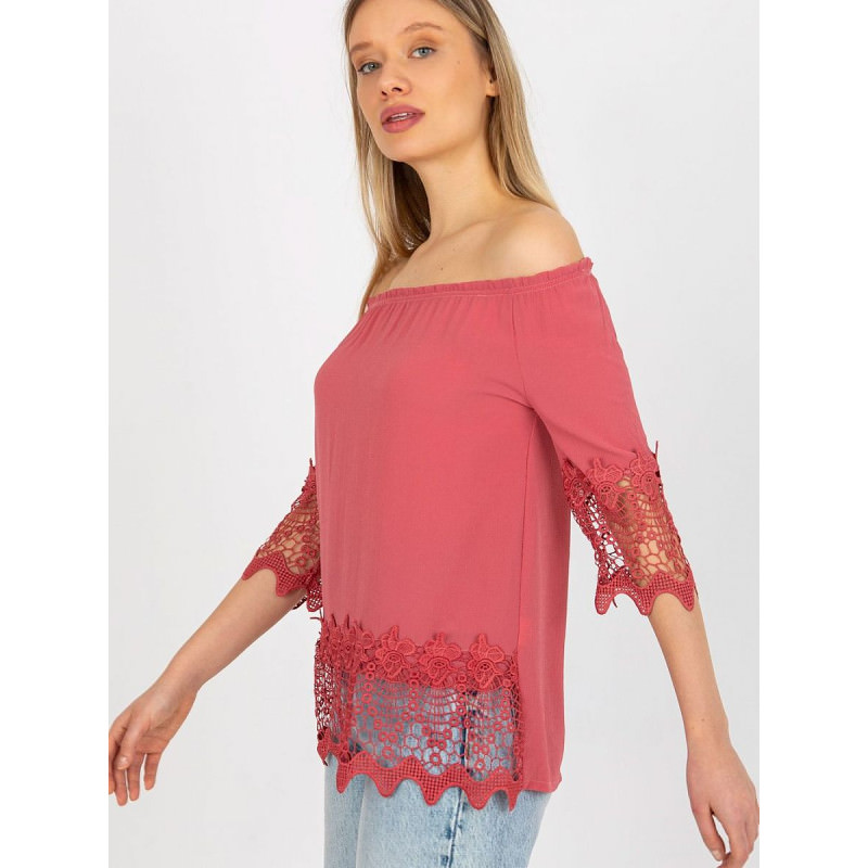 proSpanish Style Blouse 3/4 Sleeves Trim Details_Women`s Blouses, Tunics