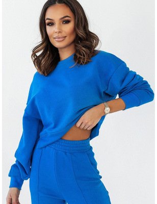 proOversized Knit Sweatshirt, Round Neck & Slit Details_Sweatshirts for Women