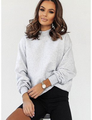 Women's Extended-Cut Sweatshirt with Decorative Stitching