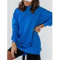 Women's Extended-Cut Sweatshirt with Decorative Stitching