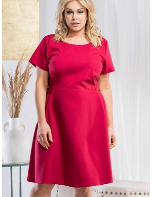 proElegant Trapeze Dress with Buckles_Plus size dresses