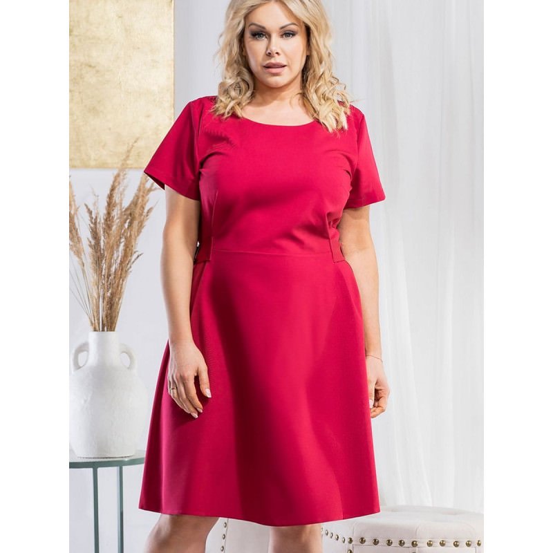 proElegant Trapeze Dress with Buckles_Plus size dresses