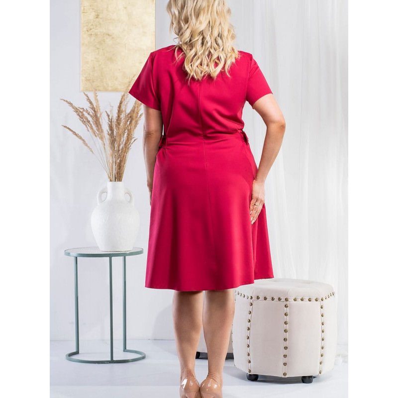 proElegant Trapeze Dress with Buckles_Plus size dresses