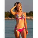 Enchanting Pink Two-Piece Bikini Set with Summer Print