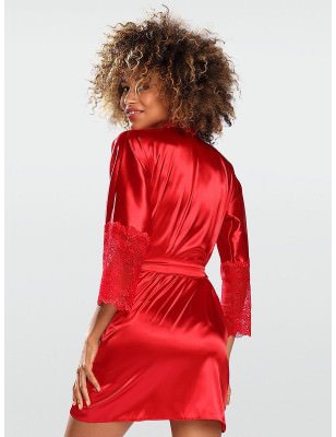 Satin Chemise - Voluminous Sleeves, Waistline Accentuation