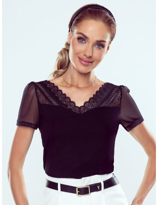 proLace Back Tulle Sleeve Blouse_Women`s Blouses, Tunics