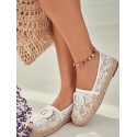 Eco Leather Trim Textile Espadrilles Jute Braid Platform