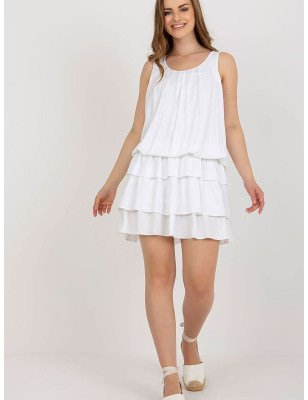 Sleeveless Summer Dress, Elastic Waist & Ruffles