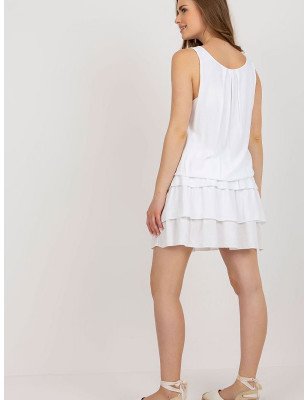 Sleeveless Summer Dress, Elastic Waist & Ruffles