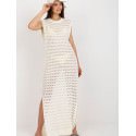 Openwork Long Knit Sleeveless Dress, Elegant Beach & Evening Wear