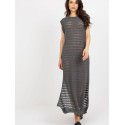 Openwork Long Knit Sleeveless Dress, Beach Maxi Dress with Slits