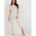 Openwork Long Knit Sleeveless Dress, Beach Maxi Dress with Slits