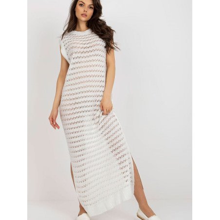 proOpenwork Long Knit Sleeveless Dress, Beach Maxi Dress with Slits_Beach Dresses, Cover-Ups, Pareos