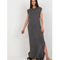 Long Knit Sleeveless Beach Dress with Decorative Slits